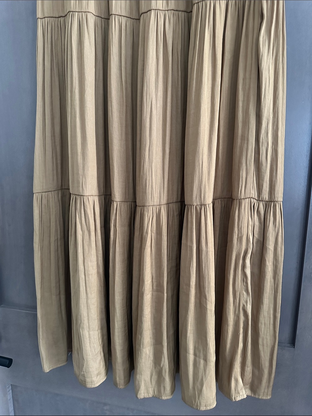 Rachel Zoe Tiered Boho Maxi Skirt Taupe Size S - Picture 6 of 10
